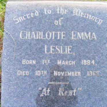 LESLIE Charlotte Emma 1884-1962
