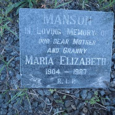 MANSON Maria Elizabeth 1904-1987