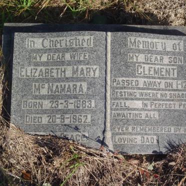 McNAMARA Elizabeth Mary 1883-1962 :: McNAMARA Clement -1964