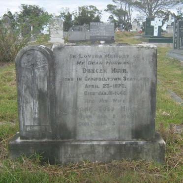 MUIR Duncan 1870-1940 &amp; Jane Todd 1871-1963