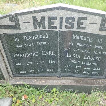 MEISE Theodore Carl 1894-1965 &amp; Lydia Louise LEIBACH 1896-1958