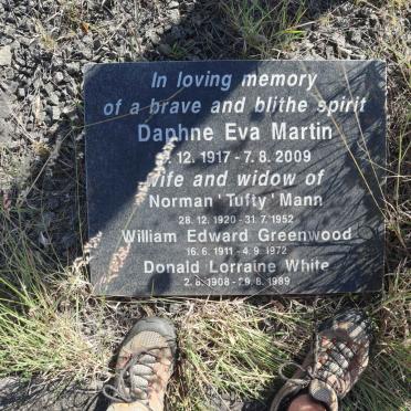 MANN Norman 1920-1952 &amp; Daphne Eva MARTIN 1917-2009 :: GREENWOOD William Edward 1911-1972 :: WHITE Donald Lorraine 1908-1989