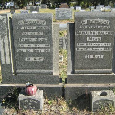 MILNS Frank 1886-1948 &amp; Maria Magdalena 1890-1959