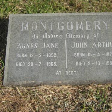 MONTGOMERY John Arthur 1879-1957 &amp; Agnes Jane 1892-1965