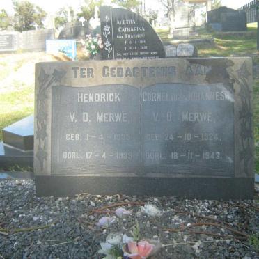MERWE Hendrick, v.d.1939-1939 :: V.D. MERWE Cornelius Johannes 1924-1943
