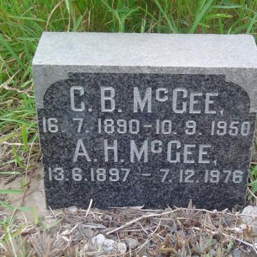 McGEE C.B. 1890-1950 &amp; A.H. 1897-1976