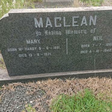 MACLEAN Neil 1881-1940 &amp; Mary MCHARDY 1881-1971