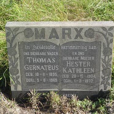 MARX Thomas Gernateus 1895-1965 &amp; Hester Kathleen 1904-1972
