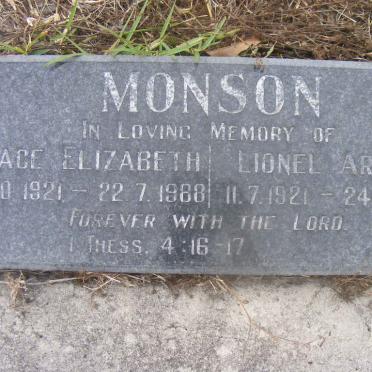 MONSON Lionel Arthur 1921-1993 &amp; Grace Elizabeth 1921-1988