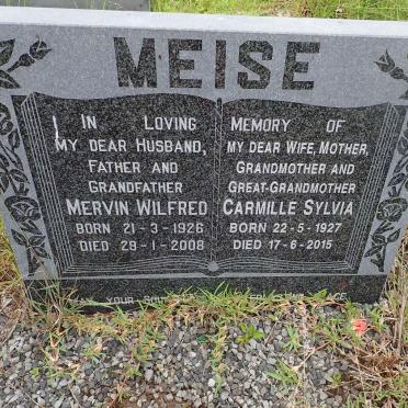 MEISE Mervin Wilfred 1926-2008 &amp; Carmille Sylvia 1927-2015