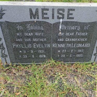 MEISE Kenneth Leonard 1917-1993 &amp; Phyllis Evelyn 1921-1978