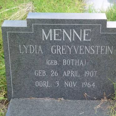 MENNE Lydia Greyvenstein nee BOTHA 1907-1964