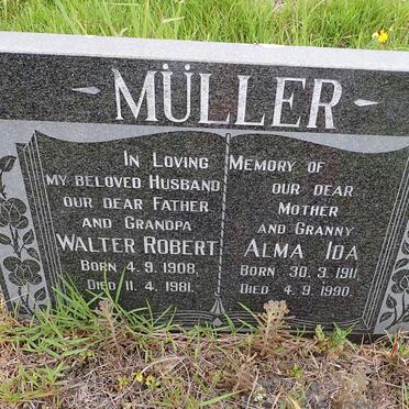 MULLER Walter Robert 1908-1981 &amp; Alma Ida 1911-1990