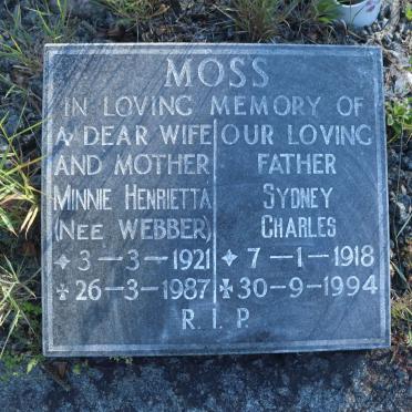 MOSS Sydney Charles 1918-1994 &amp; Minnie Henrietta WEBBER 1921-1987