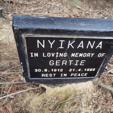 NYIKANA Gertie 1912-1999