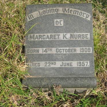 NURSE Margaret K. 1909-1957