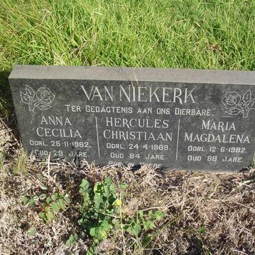 NIEKERK Hercules Christiaan, van -1969 &amp; Maria Magdalena -1982 :: VAN NIEKERK Anna Cecilia -1962