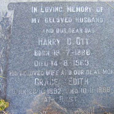 OTT Harry C. 1888-1963 &amp; Grace Edith 1892-1966