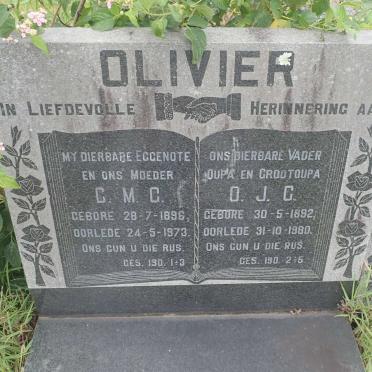 OLIVIER O.J.C. 1892-1980 &amp; C.M.C. 1896-1973