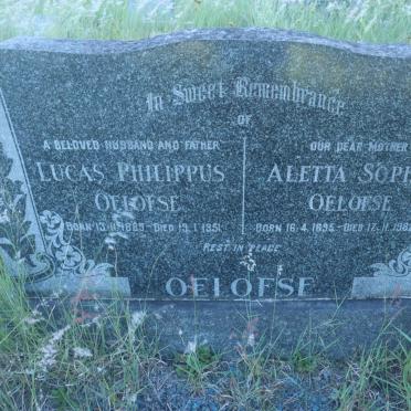 OELOFSE Lucas Philippus 1889-1951 &amp; Aletta Sophia 1895-1982