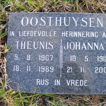 OOSTHUYSEN Theunis 1907-1989 &amp; Johanna D. 1912-2004