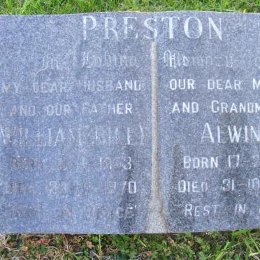 PRESTON William 1903-1970 &amp; Alwine 1912-1997