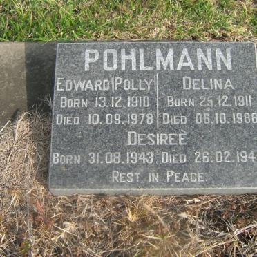 POHLMANN Edward 1910-1978 &amp; Delina 1911-1988 :: POHLMANN Desiree 1943-1945