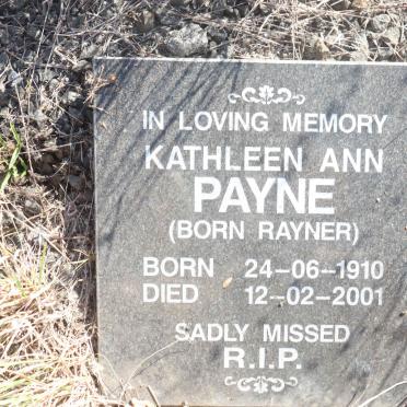 PAYNE Kathleen Ann nee RAYNER 1910-2001