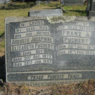 PUCHERT Franz A. 1870-1955 &amp; Auguste Josephine Elizabeth BOY 1872-1947