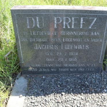 PREEZ Jacobus Lodewikus, du 1934-1955