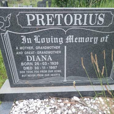 PRETORIUS Diana 1926-1997