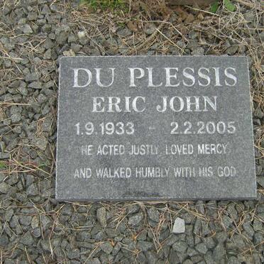 PLESSIS Eric John, du 1933-2005
