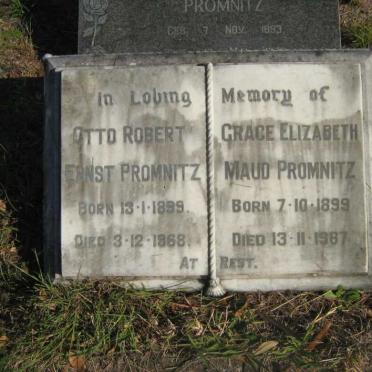 PROMNITZ Otto Robert Ernst 1899-1968 &amp; Grace Elizabeth Maud 1899-1987