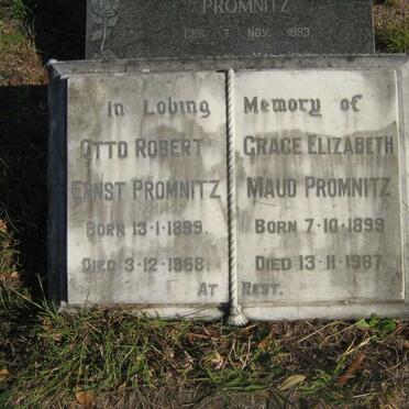 PROMNITZ Otto Robert Ernst 1899-1968 &amp; Grace Elizabeth Maud 1899-1987