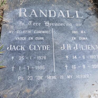 RANDALL Jack Clyde 1928-1995 & J.H.J. 1927-2008