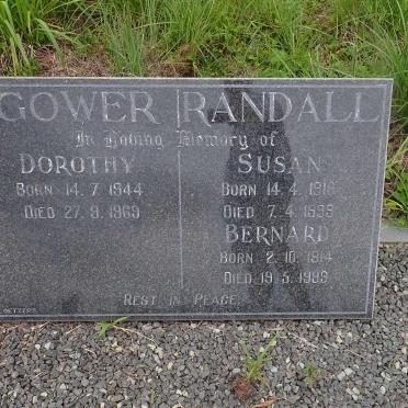 RANDALL Bernard 1914-1999 &amp; Susan 1918-1999 :: GOWER Dorothy 1944-1969
