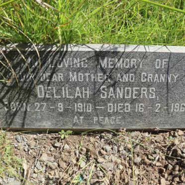 SANDERS Delilah 1910-1966