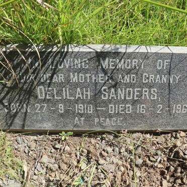 SANDERS Delilah 1910-1966