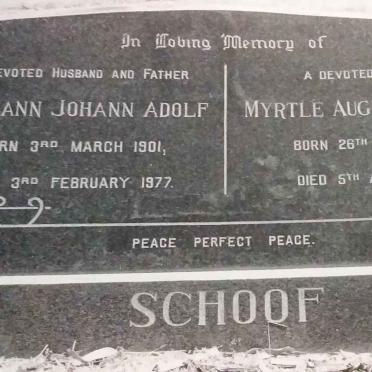 SCHOOF Hermann Johann Adolf 1901-1977 &amp; Myrtle Auguste Emelie 1904-1980