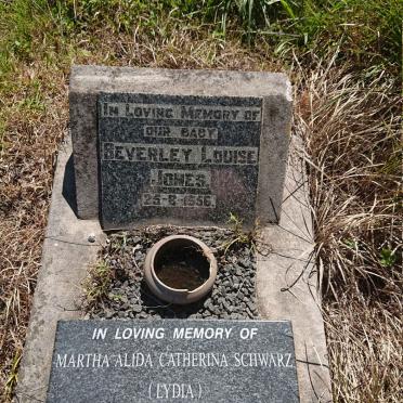 SCHWARZ Martha Alida Catherina 1910-2007 : JONES Beverley Louise -1956
