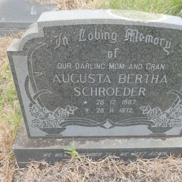 SCHROEDER Augusta Bertha 1887-1972
