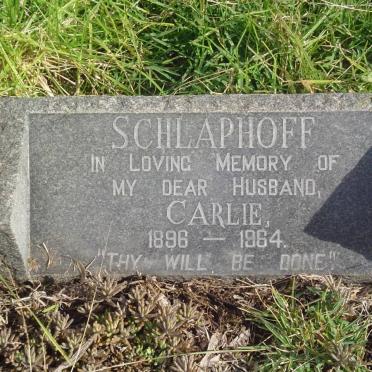 SCHLAPHOFF Carlie 1896-1964