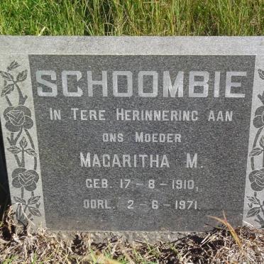 SCHOOMBIE Margaritha M. 1910-1971