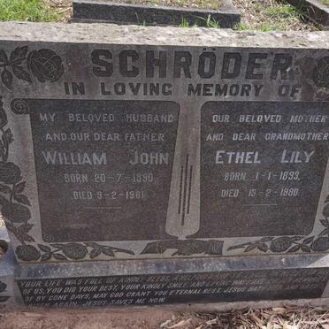 SCHRODER William John 1890-1961 & Ethel Lily 1893-1980