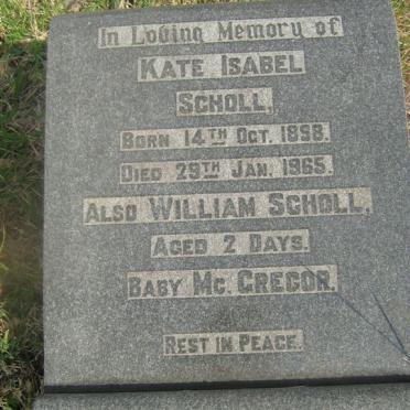 SCHOLL Kate Isabel 1898-1965 :: SCHOLL William 