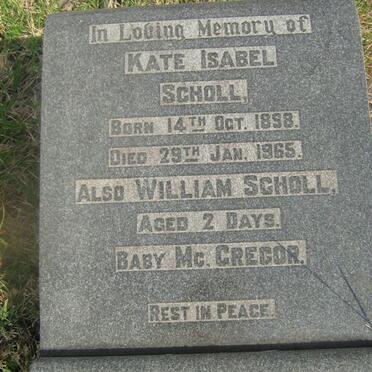 SCHOLL Kate Isabel 1898-1965 :: SCHOLL William 