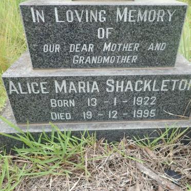 SHACKLETON Alice Maria 1922-1995