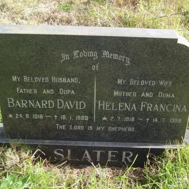 SLATER Barnard David 1916-1983 &amp; Helena Francina 1918-1998
