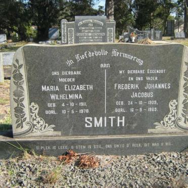 SMITH Frederik Johannes Jacobus 1909-1969 &amp; Maria Elizabeth Wilhelmina 1911-1978