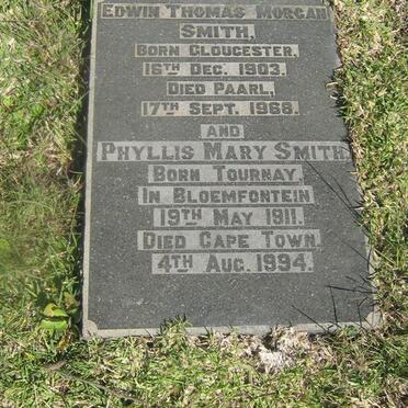 SMITH Edwin Thomas Morgan 1903-1968 &amp; Phyllis Mary born TOURNAY 1911-1994